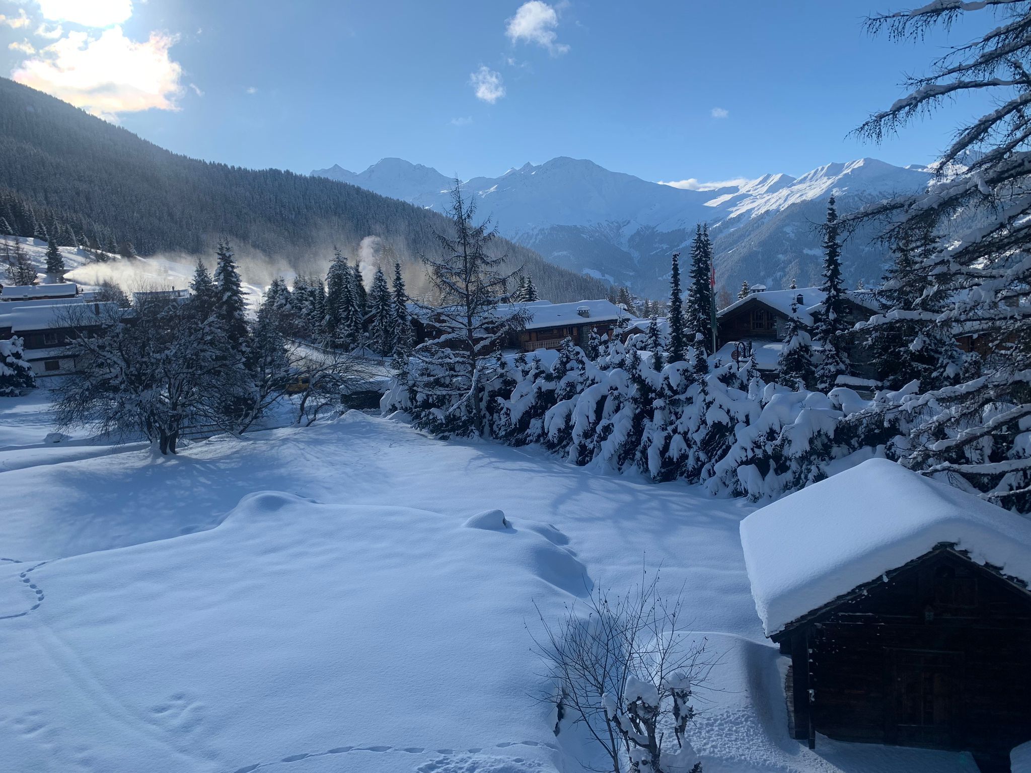 Vue sur les montagnes enneigées